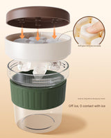 2-in-1 Ice Cube Maker Tumbler - Portable Cup with Integrated Silicone Ice Tray & Lid (1 cup + 3 ice tray) - Top-Down View