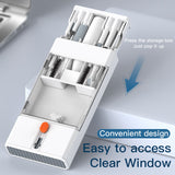 Brown window 22-in-1 Electronics Cleaning Kit - for Keyboards, Airpods, Laptops, Cell Phones, Cameras - Side View