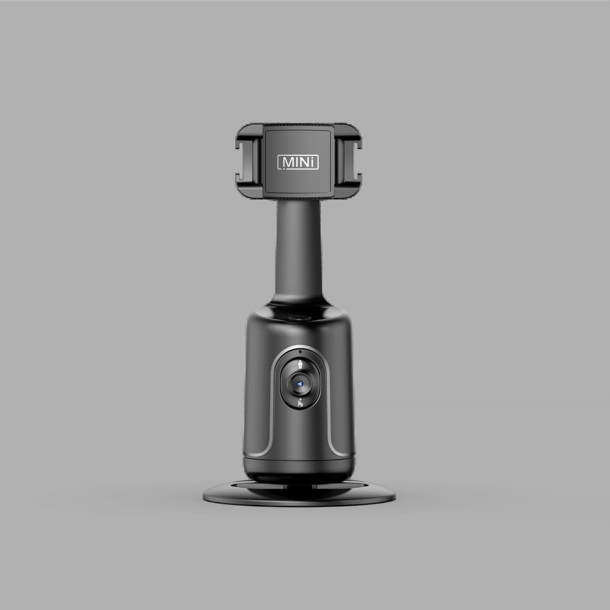 Black AI Smart Auto Tracking Phone Holder - 360? Rotation Face & Body Tracking Mount