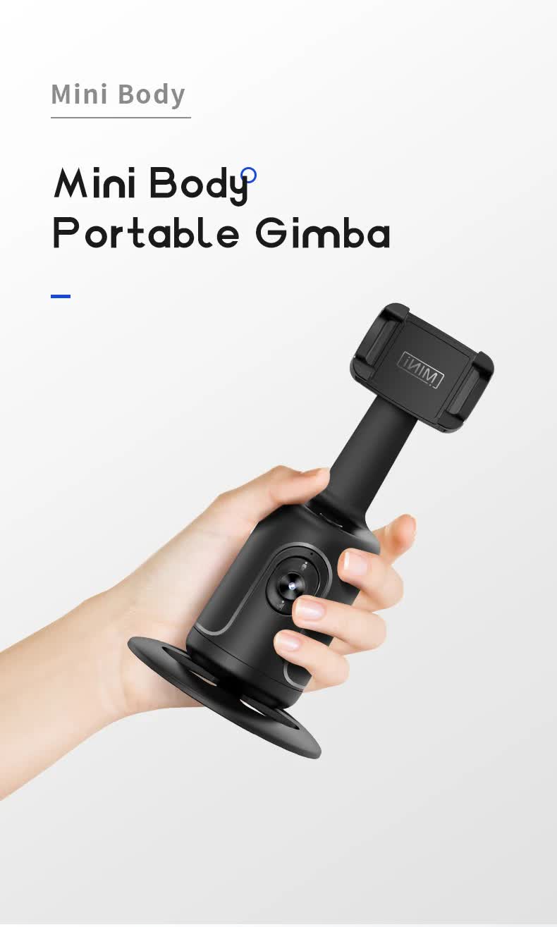 White AI Smart Auto Tracking Phone Holder - 360? Rotation Face & Body Tracking Mount