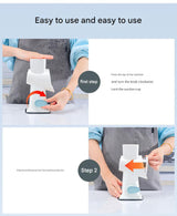 White Rotary Cheese Grater & Vegetable Slicer - Manual Shredder with 3 Interchangeable Drums - Rear View