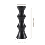 Glossy Black Ceramic Vase - Unique Bamboo-Look Design (25.5x9x7cm) - Front View