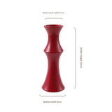 Glossy Red Ceramic Vase - Unique Bamboo-Look Design (20x8x5.5cm) - Side View