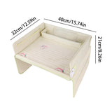 Kids Car Seat Travel Tray - Waterproof Lap Desk with Storage Pockets (Beige bunny - Round) - Front View
