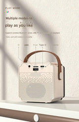 Beige Fun Portable Party Speaker - Karaoke Machine with Two Wireless Microphones and Voice Effects - Top-Down View