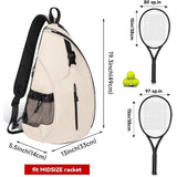Pink Tennis Pickleball Sling Bag - Crossbody Racket Backpack for Men & Women (33x14x49cm) - Front View
