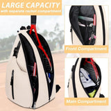 Pink Tennis Pickleball Sling Bag - Crossbody Racket Backpack for Men & Women (33x14x49cm) - 45-Degree Angle