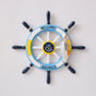 Nautical Wooden Rudder Wall Decor - 34cm Coastal Home Decor Accent (Yellow Rudder)
