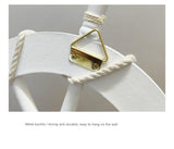 Nautical Wooden Rudder Wall Decor - 34cm Coastal Home Decor Accent (Yellow Rudder) - Side View