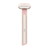 Rose Gold Electric Eye Massager Pen with Red & Blue Light Therapy - Heated Vibration Wand