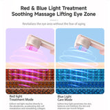 Rose Gold Electric Eye Massager Pen with Red & Blue Light Therapy - Heated Vibration Wand - Side View