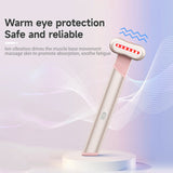 Rose Gold Electric Eye Massager Pen with Red & Blue Light Therapy - Heated Vibration Wand - Top-Down View