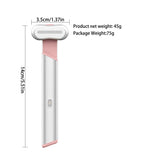 Rose Gold Electric Eye Massager Pen with Red & Blue Light Therapy - Heated Vibration Wand - Rear View