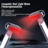Rose Gold Anti-Aging Eye Care Device - 42?C Heat, Red Light, High-Frequency Vibration - Top-Down View