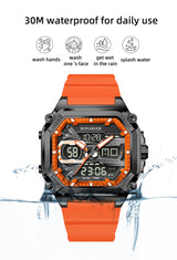 Black Men's Dual Display Watch - Dual Time Digital Analog Waterproof Sports Watch - Rear View