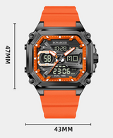 Green Men's Dual Display Watch - Dual Time Digital Analog Waterproof Sports Watch - Low Angle