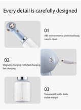 Light blue Electric Pet Shampoo Foamer Gun - Dense Foam, Quiet Operation, Easy Bath - Close-Up Angle