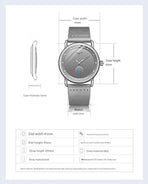 Black Elegant Men's Watch with Leather Band - Small Seconds, Onion Crown Detail