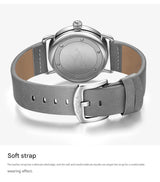 Silver shell black face Elegant Men's Watch with Leather Band - Small Seconds, Onion Crown Detail