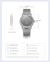 Silver shell black face Elegant Men's Watch with Leather Band - Small Seconds, Onion Crown Detail