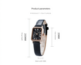 Rose gold shell lotus root plate coffee belt Ladies Quartz Watch - Classic Rectangular, Leather Band