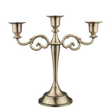 Copper Elegant Metal Candelabra 3 Arm Candle Holder -  Decorative Candelabra for Home, Weddings, Events - Side View