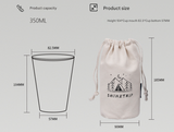 Black 304 Stainless Steel Camping Cup - 350ml Outdoor Drinkware（Set of 4 with Bag） - Front View