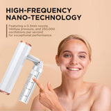 Pink Rechargeable Facial Oxygen Sprayer - Home Use Nano Mist Beauty Tool - Front View