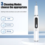 Black Professional Pet Dental Cleaning Kit - Ultrasonic Scaler, Tools & 3 Modes - 45-Degree Angle