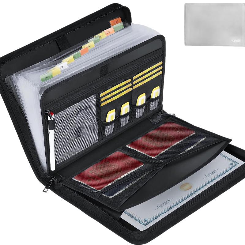 Expanding Accordion File Organizer - Fireproof & Waterproof Document Storage Case
