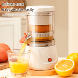 White Electric Citrus Juicer Press - Portable, Large Caliber, One-Click Operation(3.7v 1500 mAh battery) - Front View