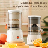 White Electric Citrus Juicer Press - Portable, Large Caliber, One-Click Operation(3.7v 1500 mAh battery) - Side View