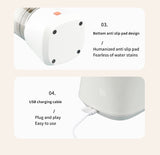 White Electric Citrus Juicer Press - Portable, Large Caliber, One-Click Operation(3.7v 1500 mAh battery) - Rear View