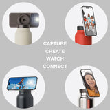 Stainless Steel Insulated Water Bottle with Integrated Magnetic Phone Stand - Black (24oz) - Top-Down View