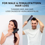 Black Vibrating Scalp Massager Comb - LED Therapy & Oil Infuser for Hair Growth - Side View