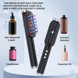 Black Vibrating Scalp Massager Comb - LED Therapy & Oil Infuser for Hair Growth - Top-Down View