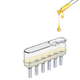 Green Vibrating Scalp Massager Comb - LED Therapy & Oil Infuser for Hair Growth - Close-Up Angle