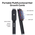 White Vibrating Scalp Massager Comb - LED Therapy & Oil Infuser for Hair Growth