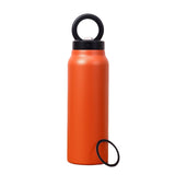 Stainless Steel Insulated Water Bottle with Integrated Magnetic Phone Stand - Orange (32oz)
