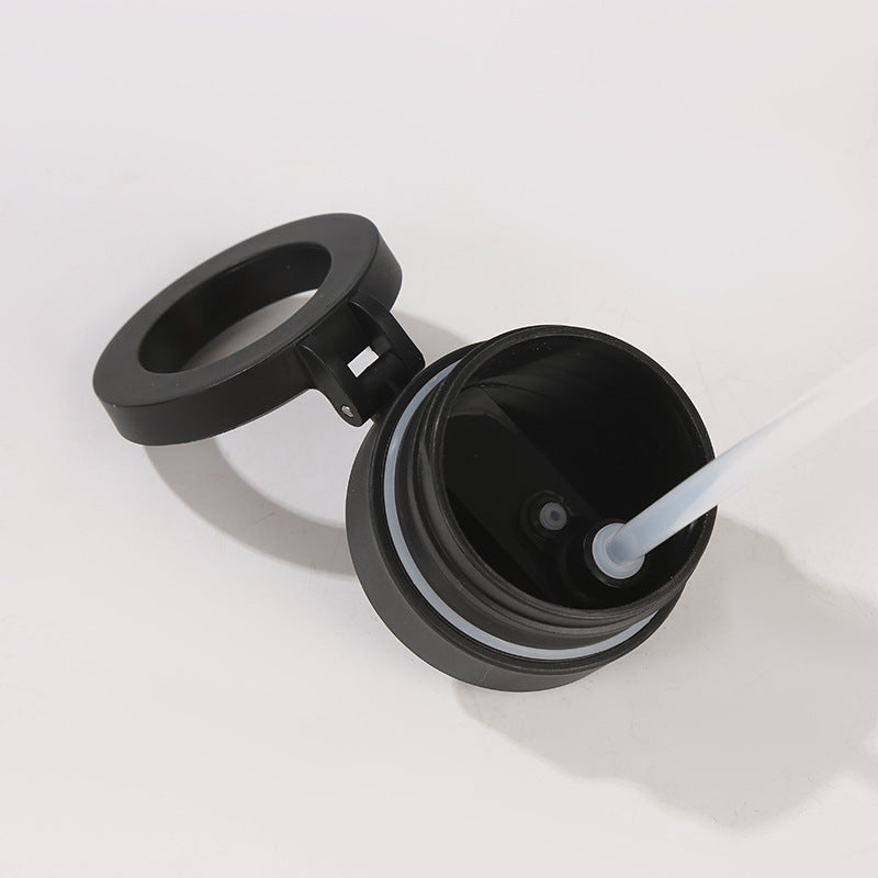 Stainless Steel Insulated Water Bottle with Integrated Magnetic Phone Stand - Black (32oz)