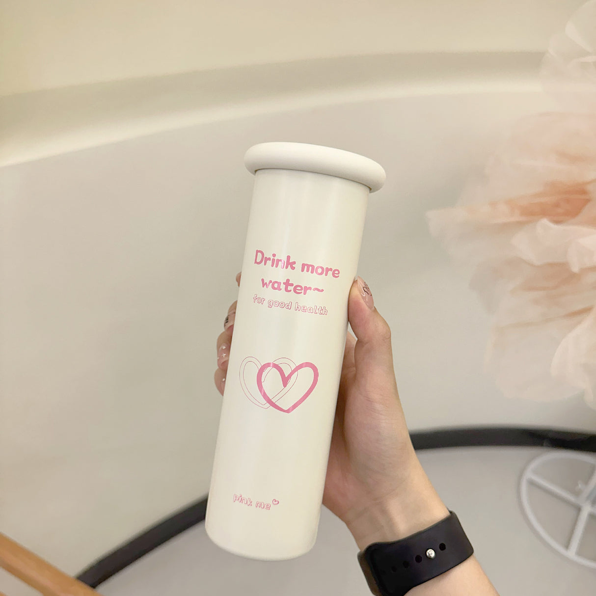 Mini Insulated Coffee Cup - 316 Stainless Steel, Portable & Stylish - Pink love (300ml)