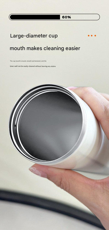 Mini Insulated Coffee Cup - 316 Stainless Steel, Portable & Stylish - White Kitten (300ml+cup brush)