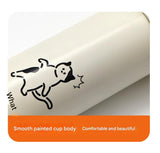 Mini Insulated Coffee Cup - 316 Stainless Steel, Portable & Stylish - White Kitten (300ml+cup brush) - Extra Image