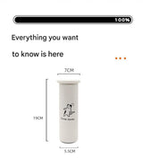 Mini Insulated Coffee Cup - 316 Stainless Steel, Portable & Stylish - Black Kitten (300ml+cup brush) - Close-Up Angle