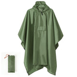 Green Portable Outdoor Camping Poncho - Can be used as Raincoat, Tarp, Ground Cover