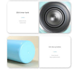 Pink Portable Travel Thermos Bottle - Leakproof Stainless Steel Flask with Carry Handle (18oz - 540ml) - Side View