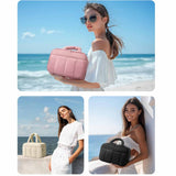 Black Puffy Travel Wash Bag with Wide-Mouth Access and Wet-Dry Pockets - Rear View