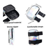 Green Shiny Holographic Thigh Holster Bag - Hands-Free Festival & Hiking Gear - Side View
