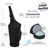 Black All-in-One Yoga Sling Bag - Fits Mat & Gear, Large Opening, Side Pockets - Side View