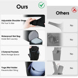 Black All-in-One Yoga Sling Bag - Fits Mat & Gear, Large Opening, Side Pockets - 45-Degree Angle